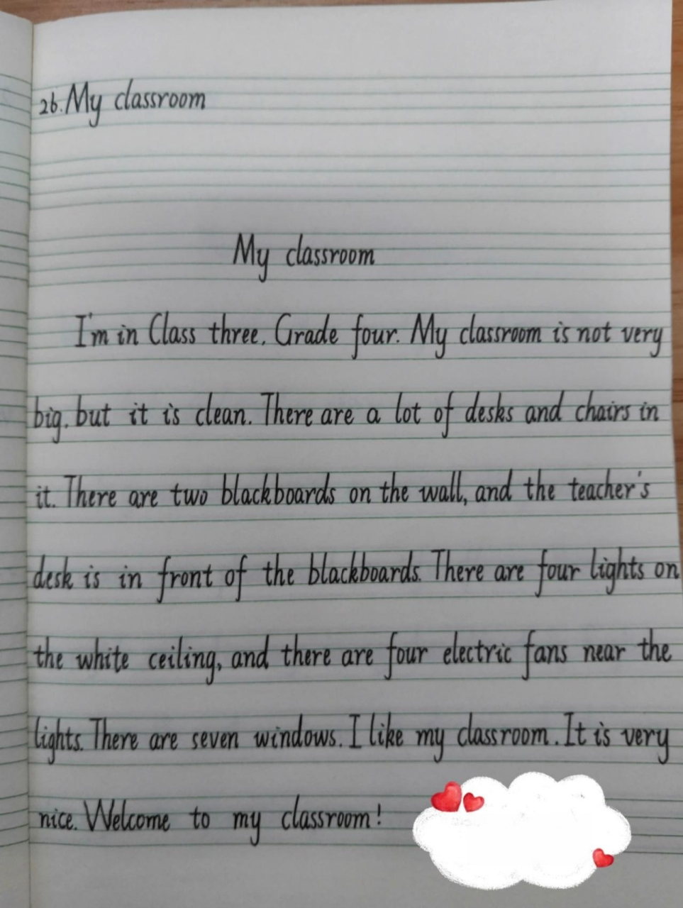 26.小学英语作文 my classroom