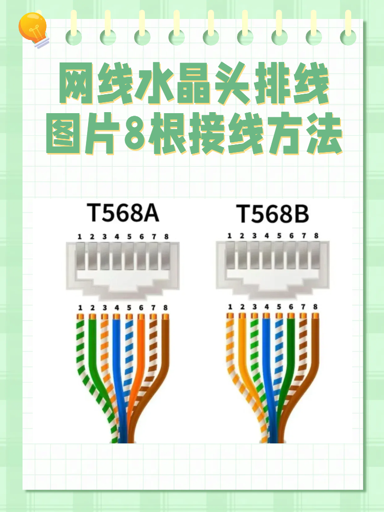 网线水晶头排线图片8根接线方法