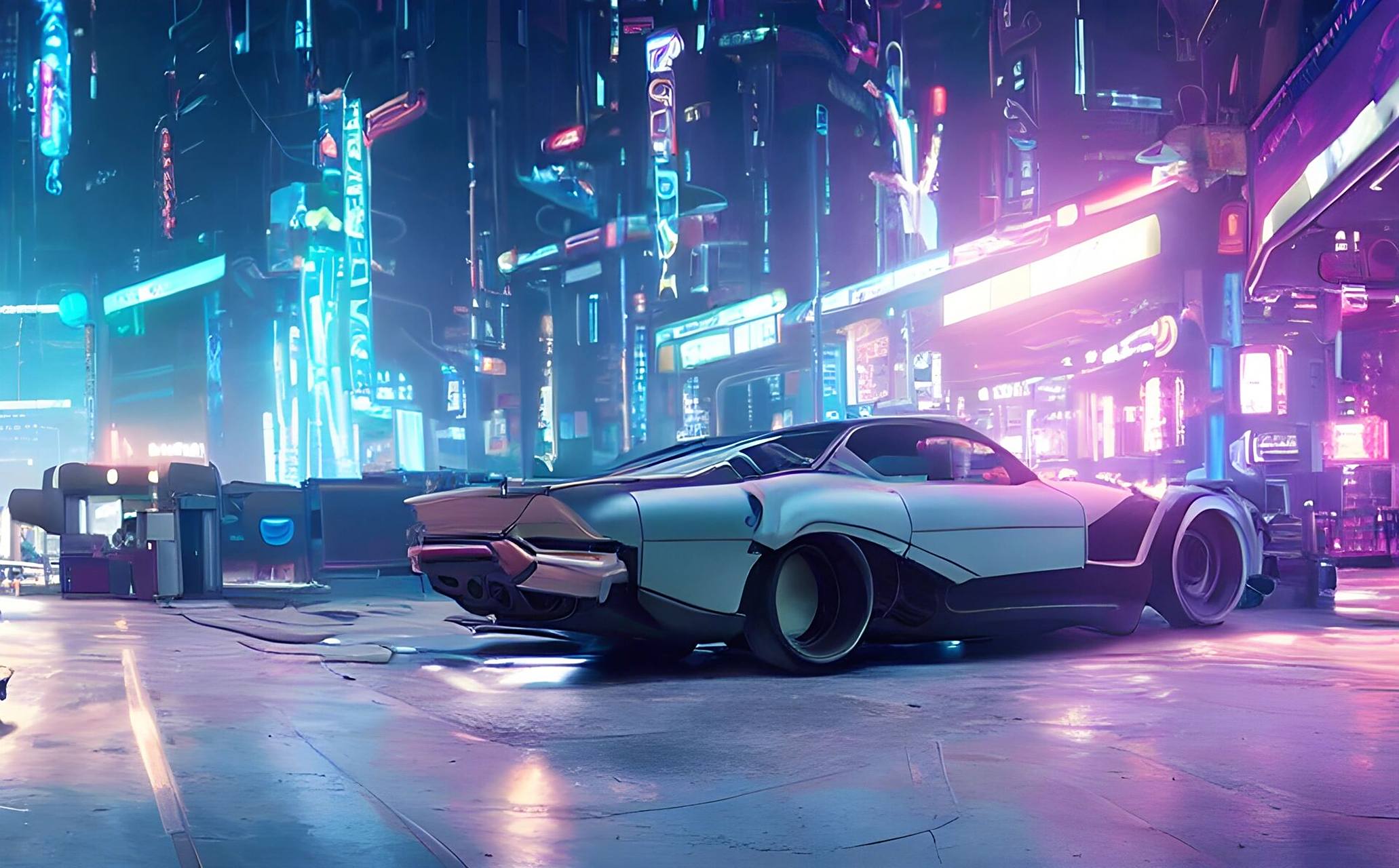 ai绘画|赛博朋克未来都市壁纸分享 超炫酷的赛博朋克风高清电脑壁纸