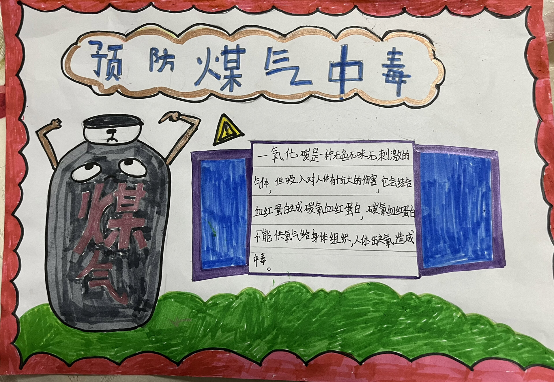 预防煤气中毒手抄报