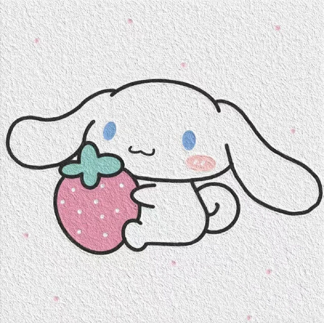 可爱简笔画 玉桂狗拥有了一个超大超甜的草莓91