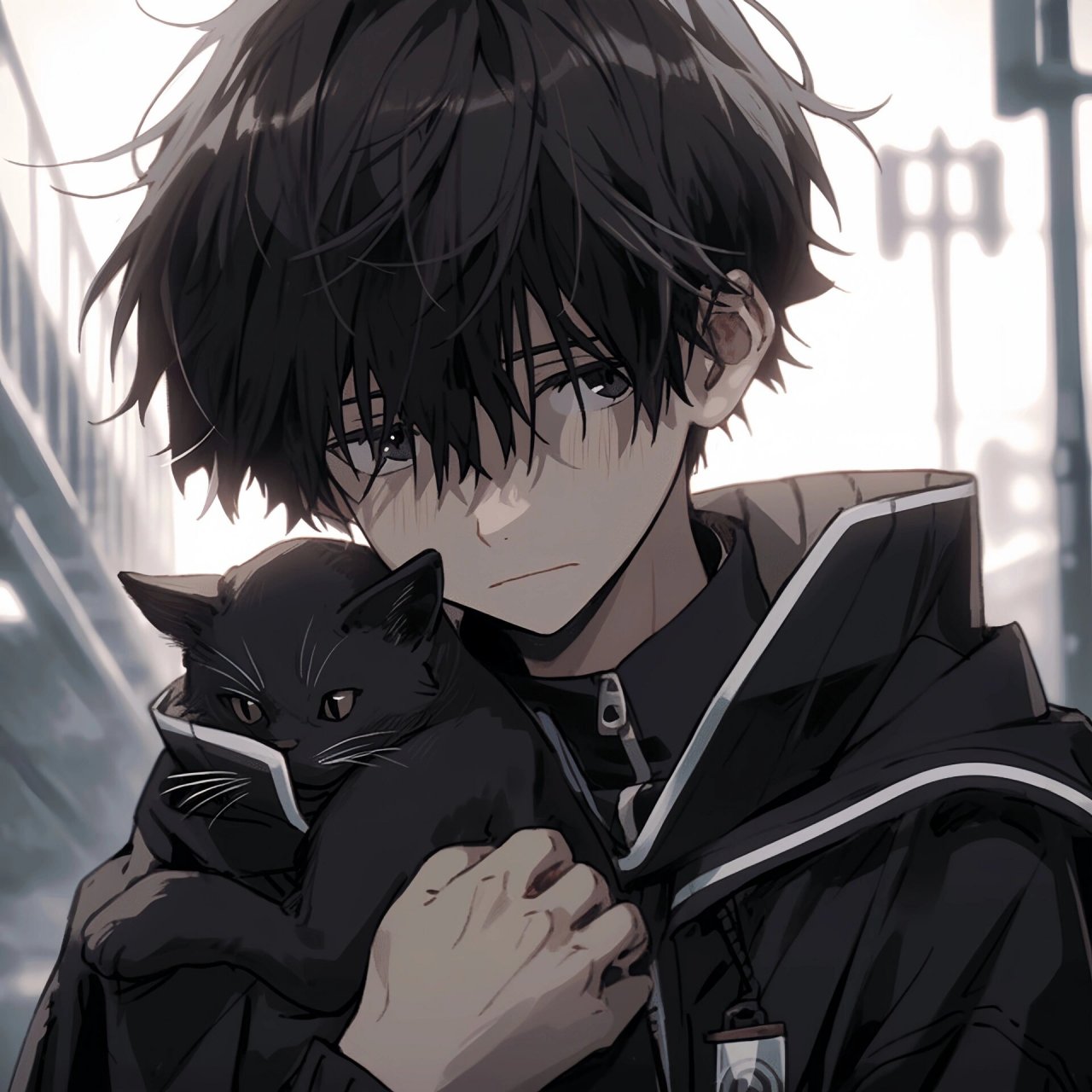 少年与猫丨动漫男头 小猫被一个温暖的少年救助才活了下来