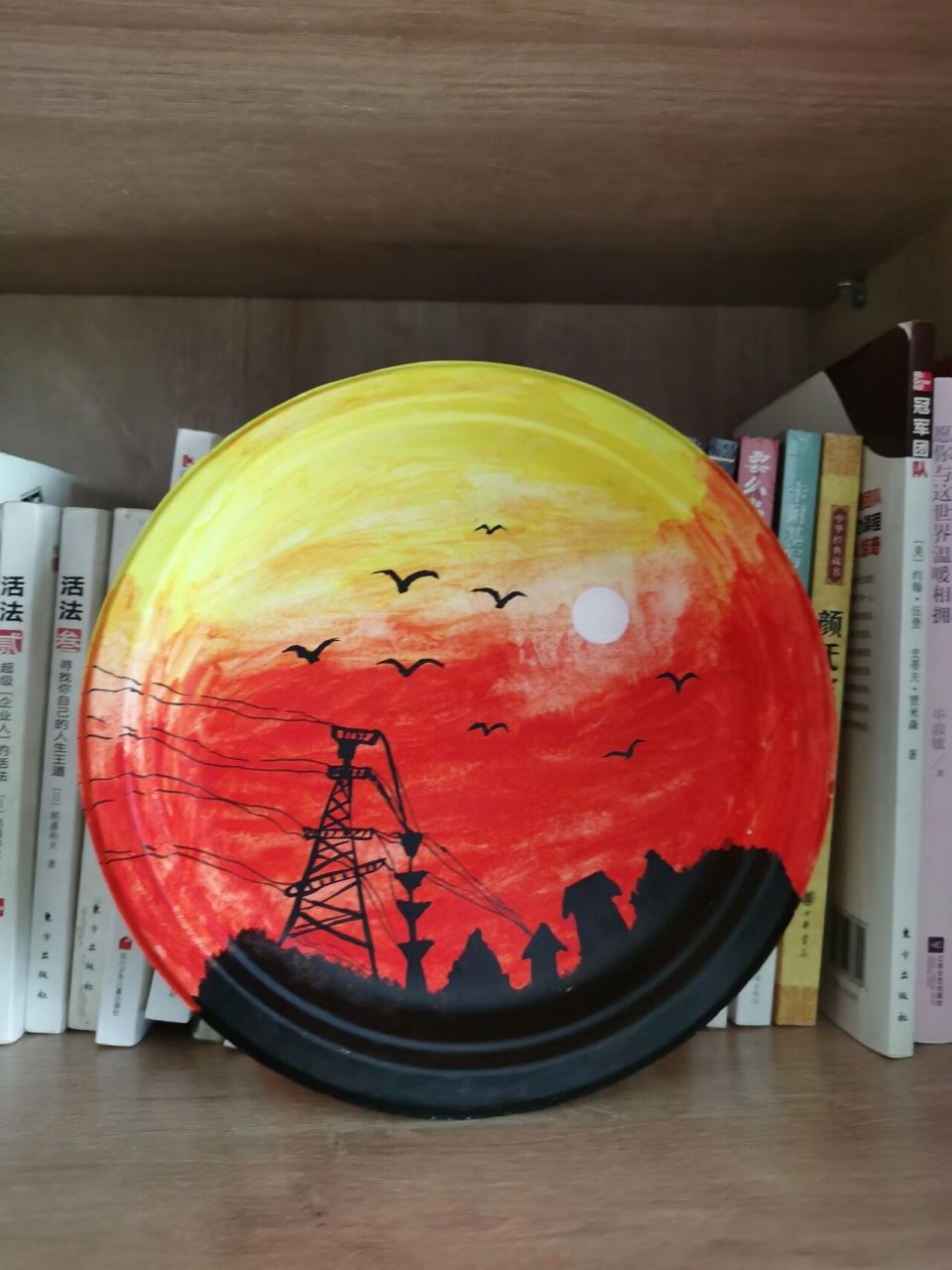 盘子画/暑假里和孩子一起用纸盘子绘画 暑假里记录一下我和叮同学的