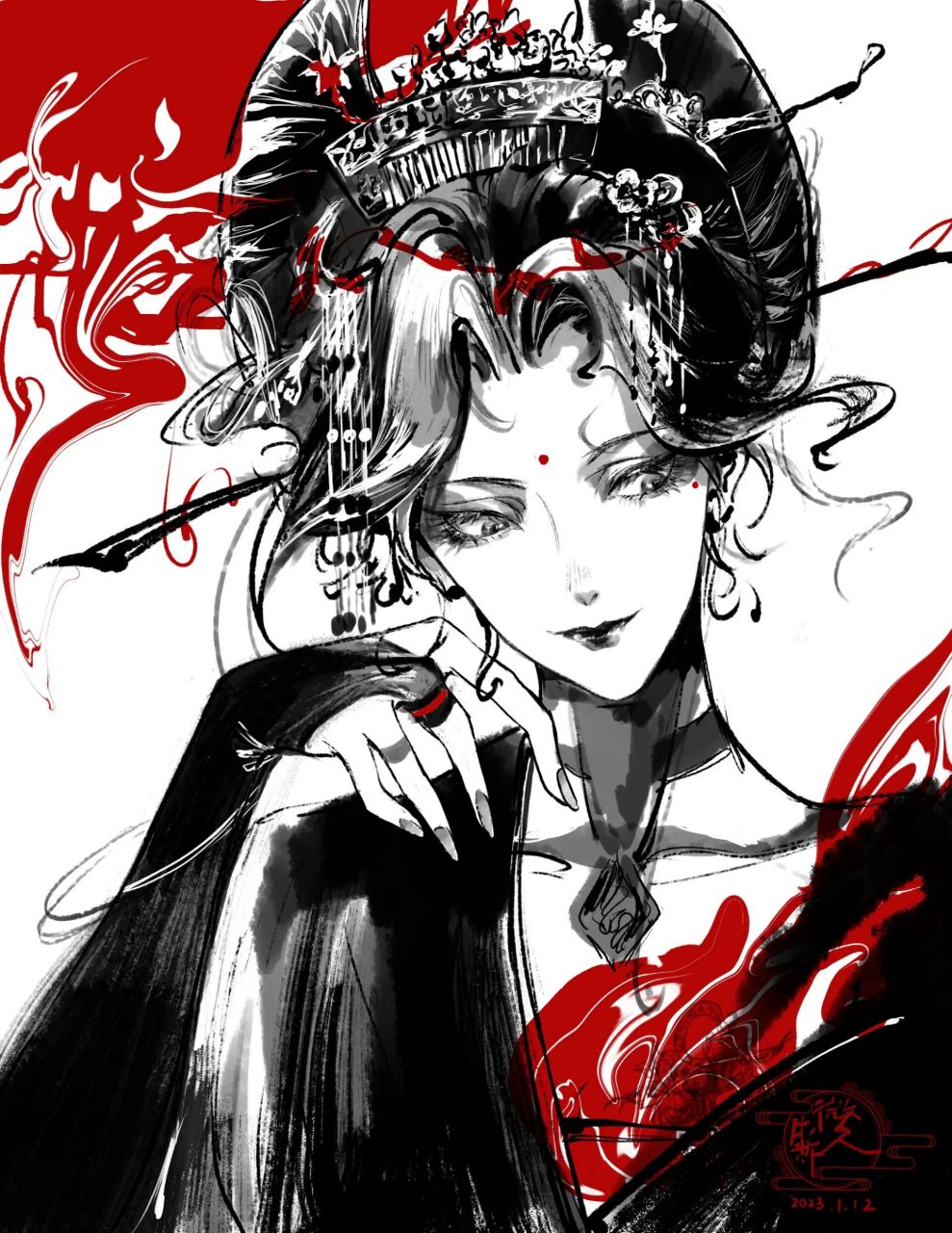 石矶娘娘～|在画了在画了,是草稿 后附成图