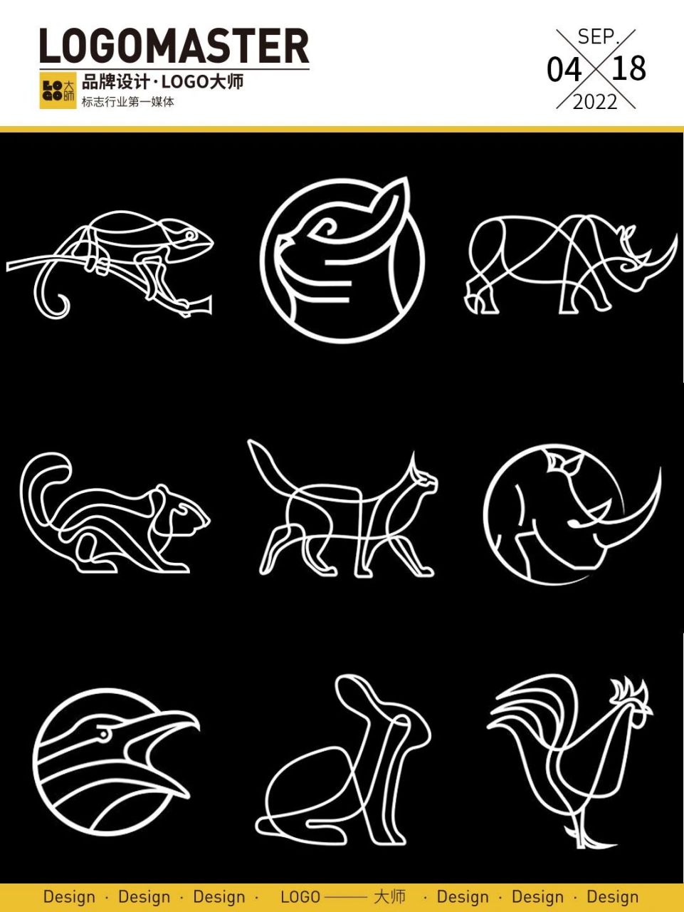 笔动物主题logo 来自埃及设计师abdelrhman ahmed的简笔动物logo设计