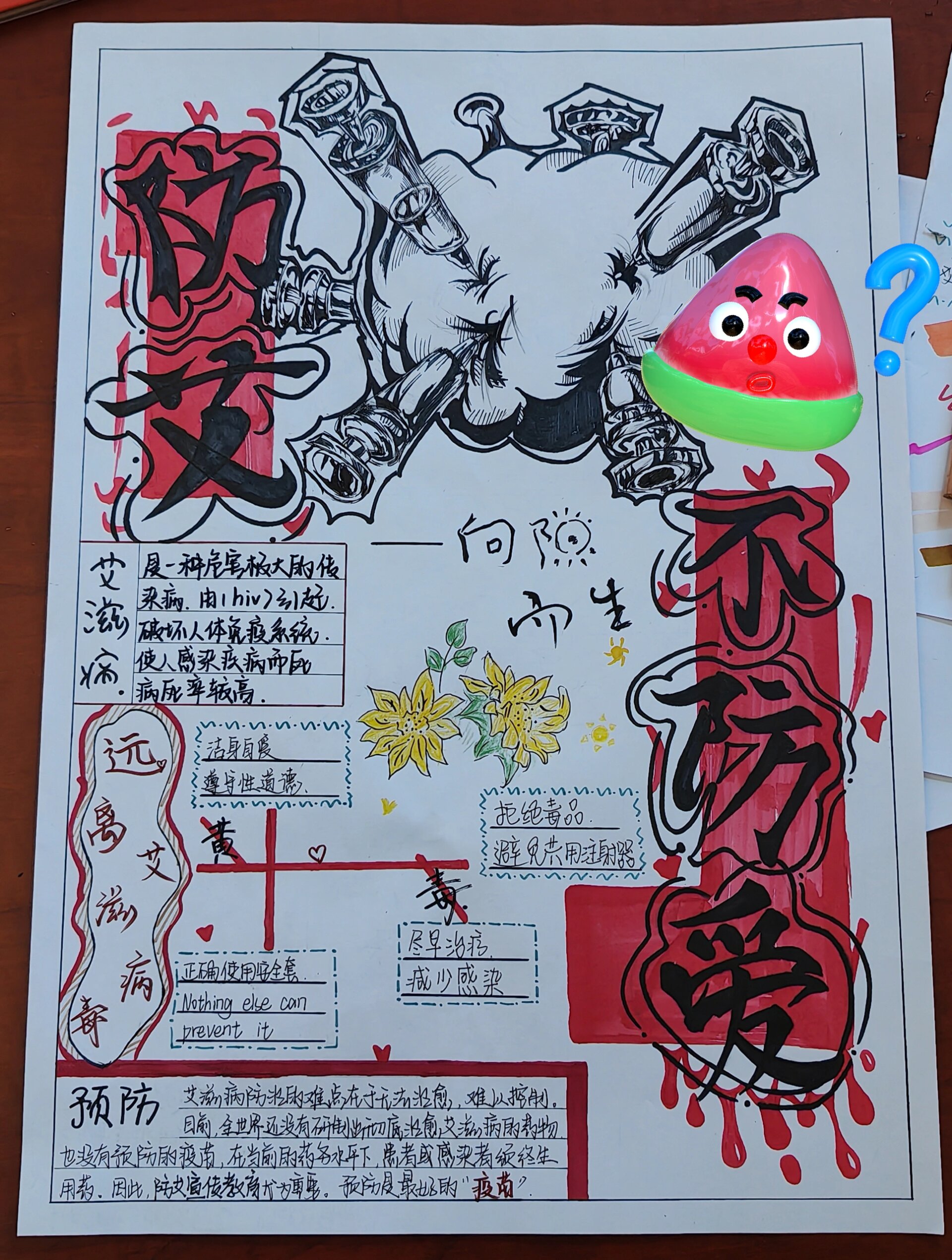 艾滋病主题手抄报