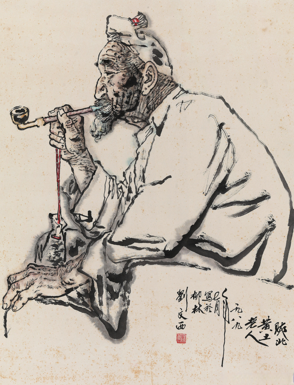 画家刘文西笔下的陕北老农