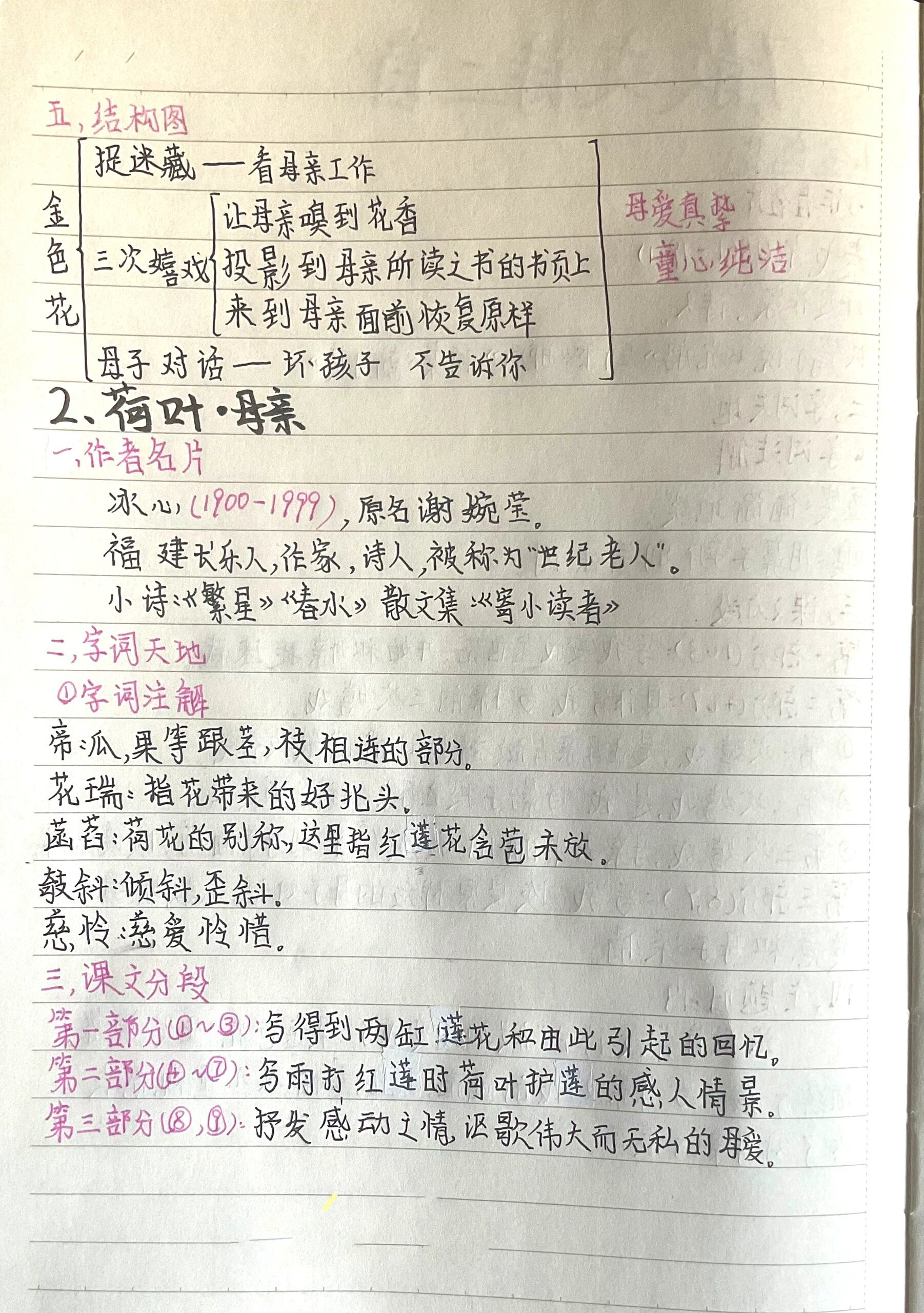 七上语文第七课:散文诗二首笔记