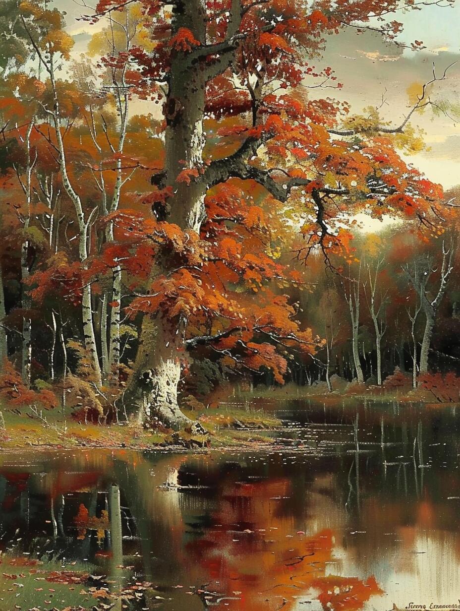 ai油画|树影婆娑的金色秋天