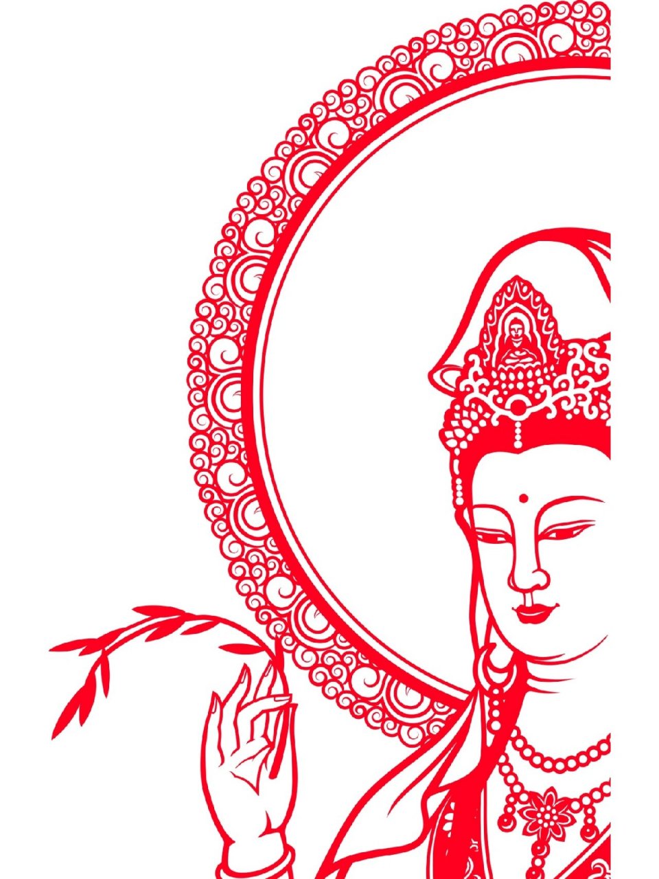 剪纸观音矢量图 第一图为大图,受编辑限制只显示上半部分.