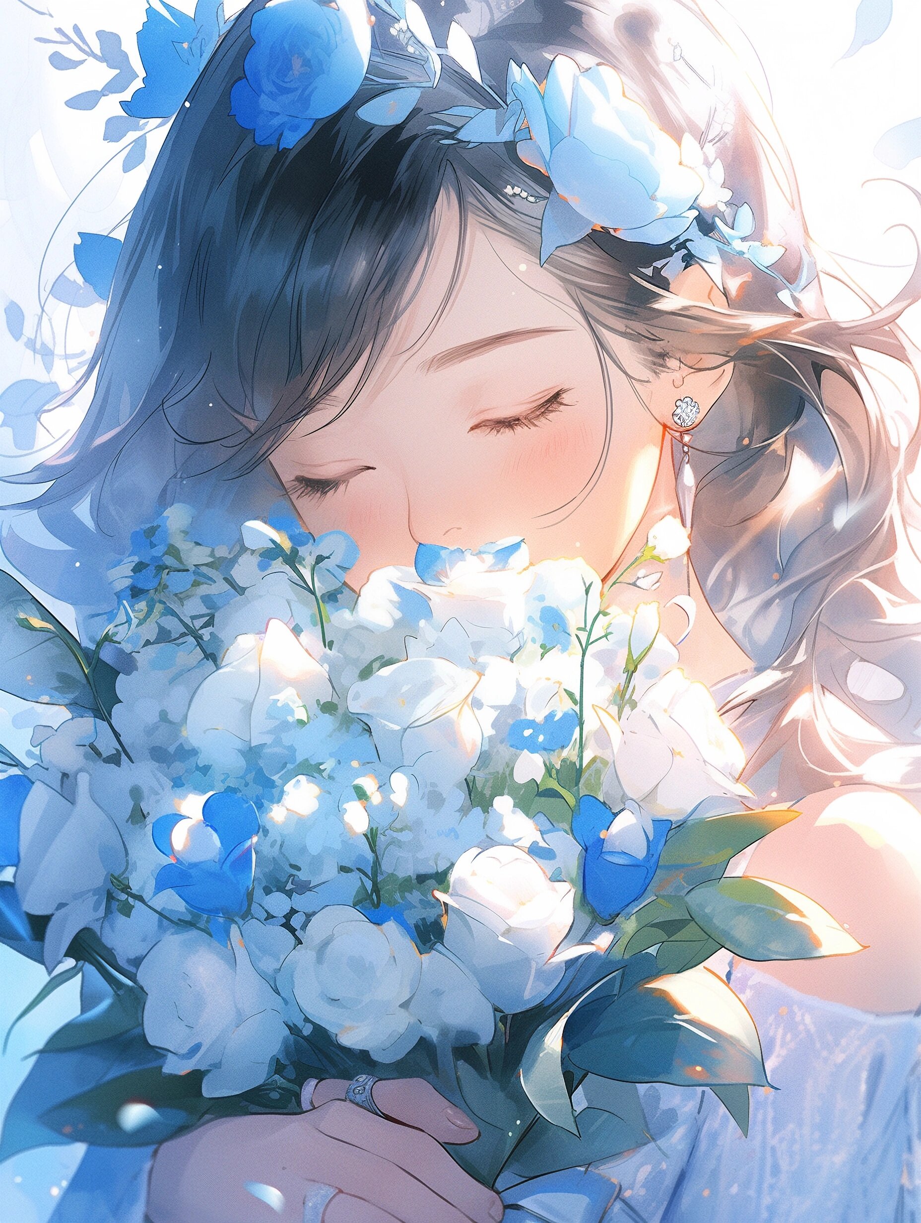 🔵唯美女生头像丨蓝色浪漫