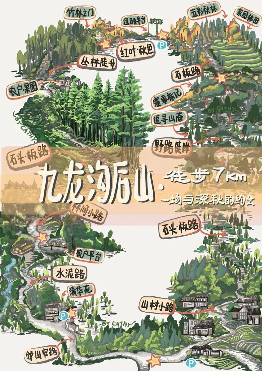 九龙山旅游路线图图片