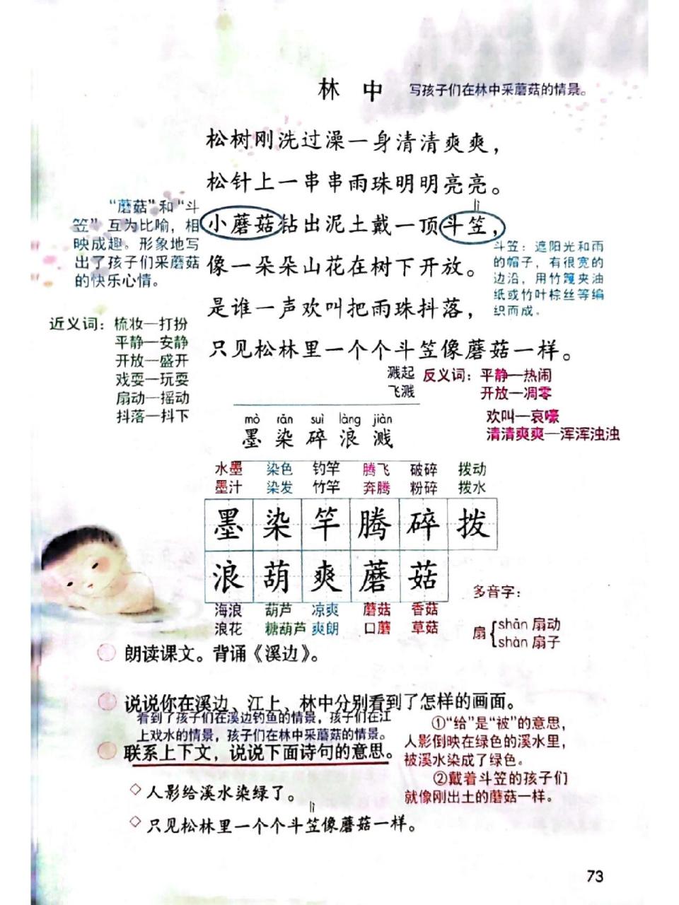 三年级下册语文18童年的水墨画课堂笔记 [微笑][星星][星星]