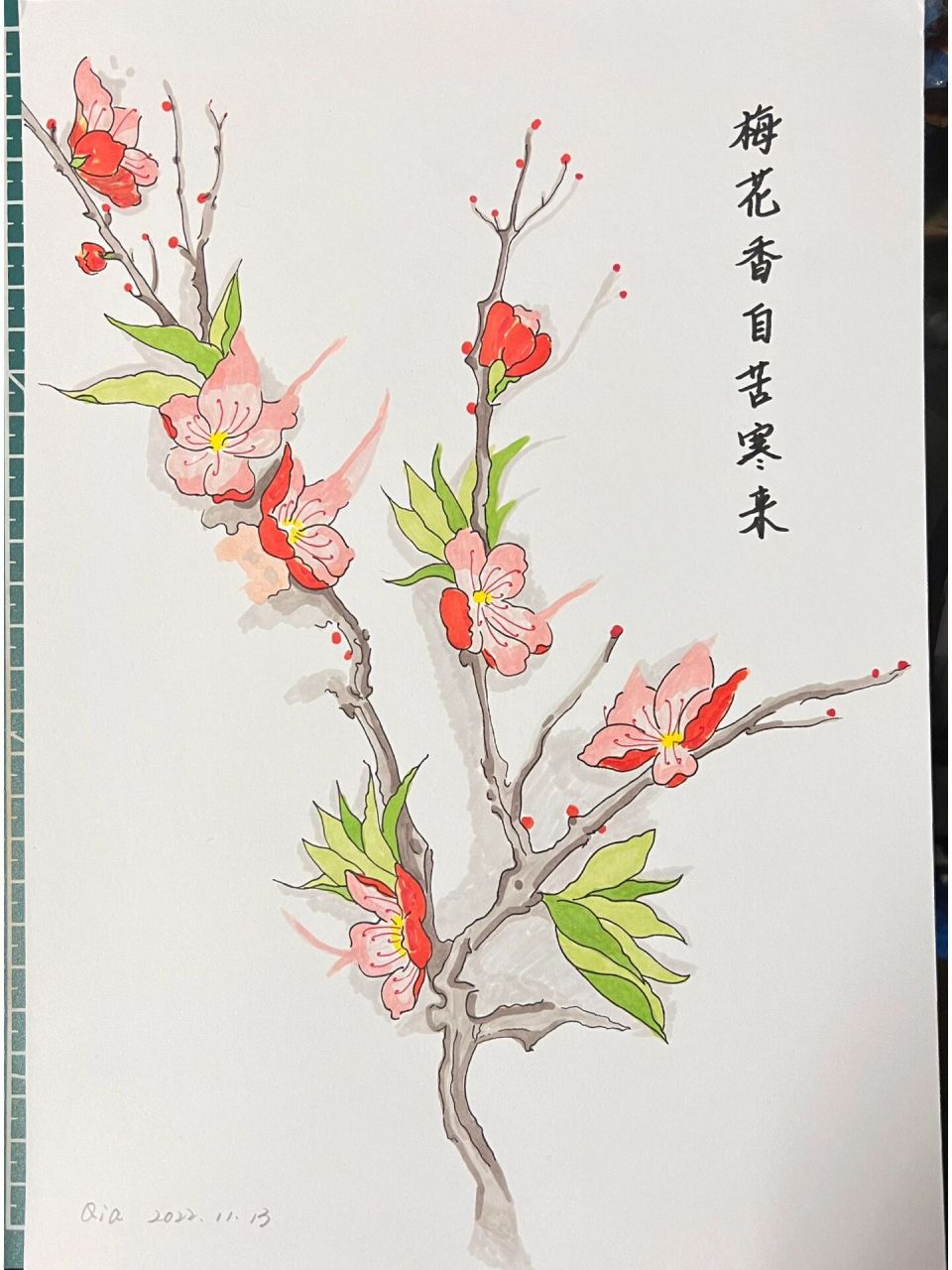 怎么画梅花圆珠笔图片