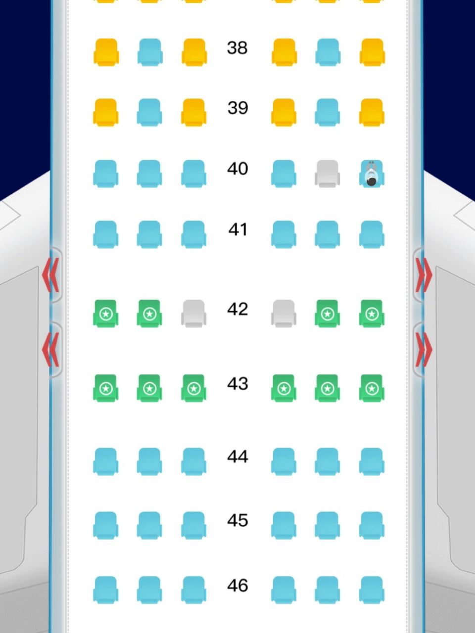 南航波音737 选座 (73m) 有没有各位兄弟姐妹看看  我选的40k可以不