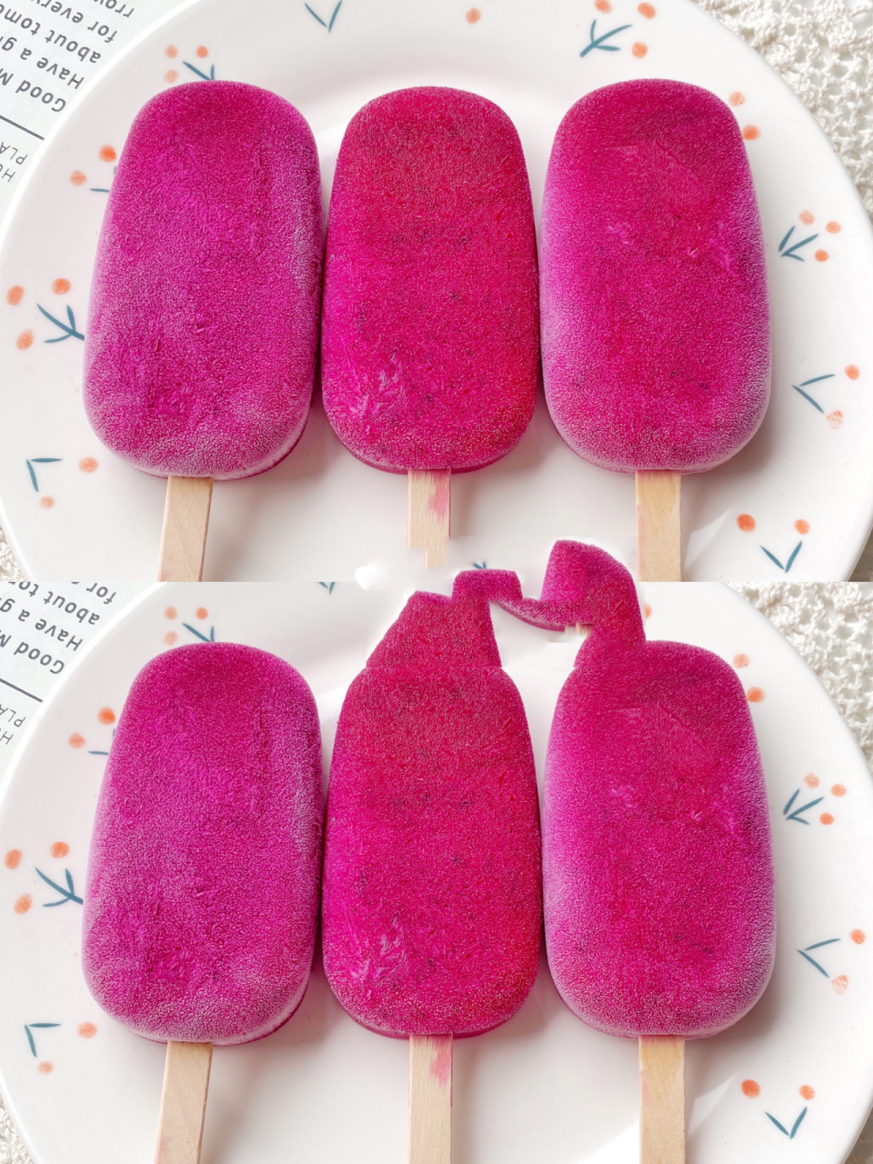 自制零失败的酸奶火龙果雪糕97健康又好吃 96夏天怎么能少的了