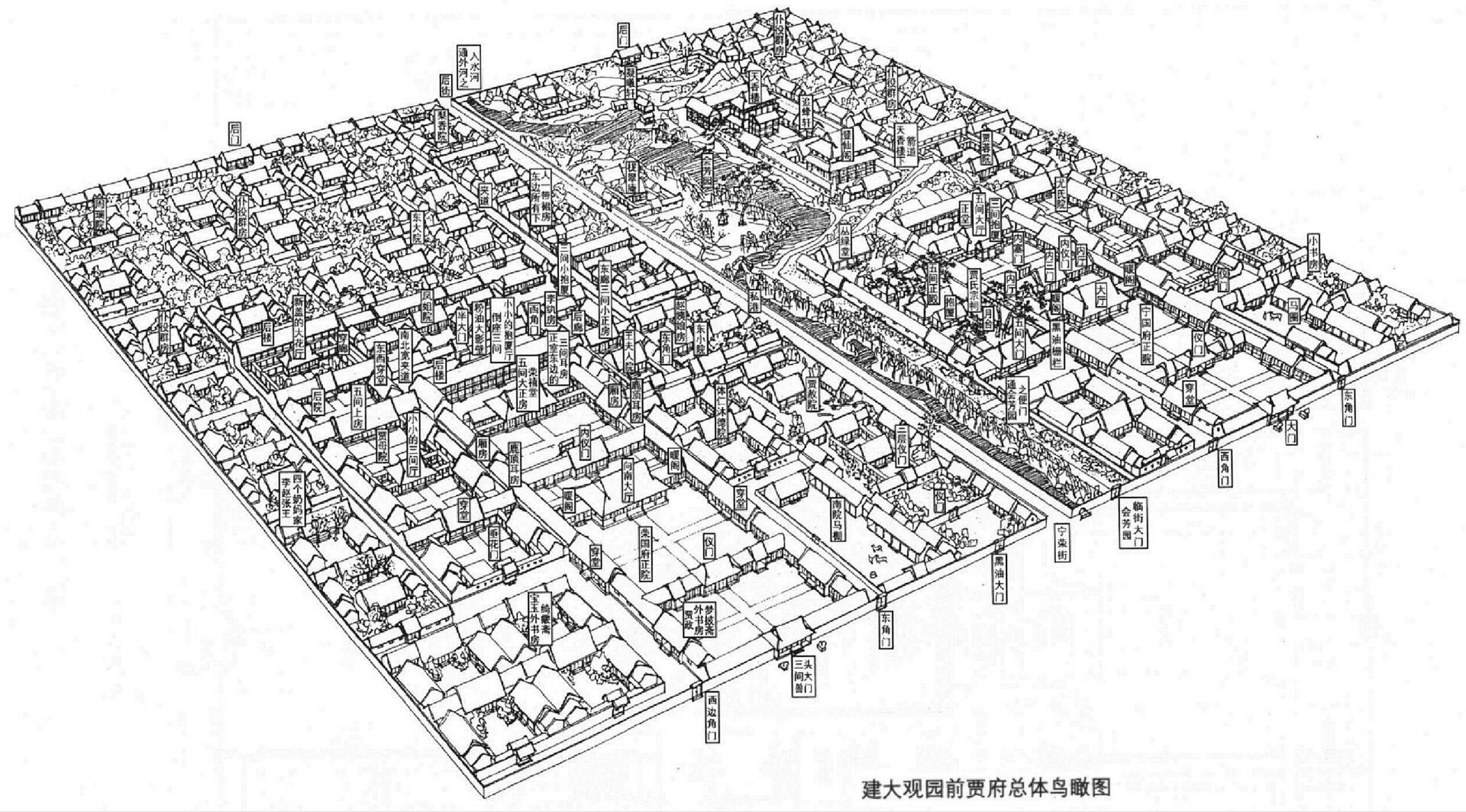 红楼梦贾府建筑示意图图片