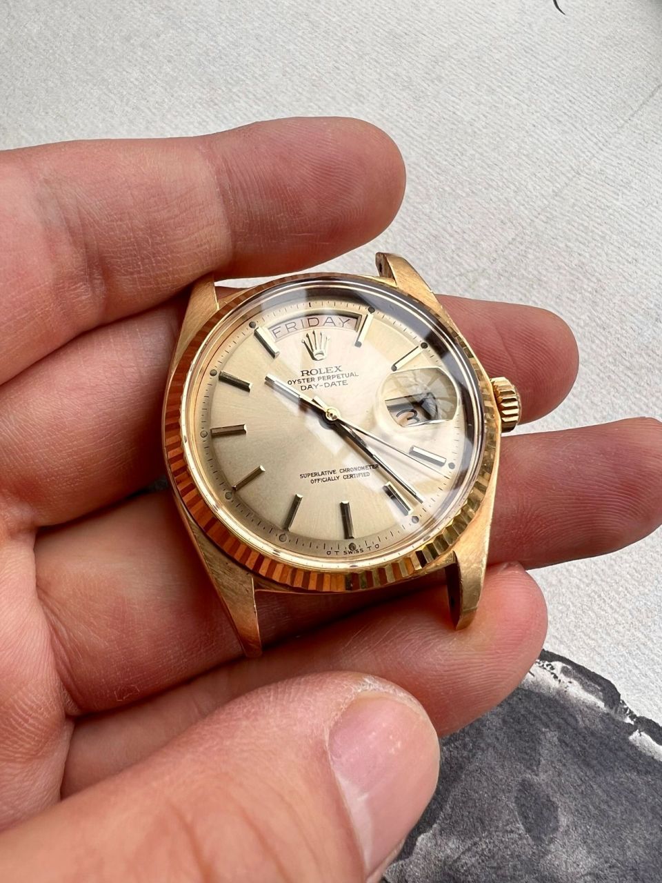 劳力士1803dd18k黄金总统表中古董劳力士 rolex day-date 1803 	 原谅