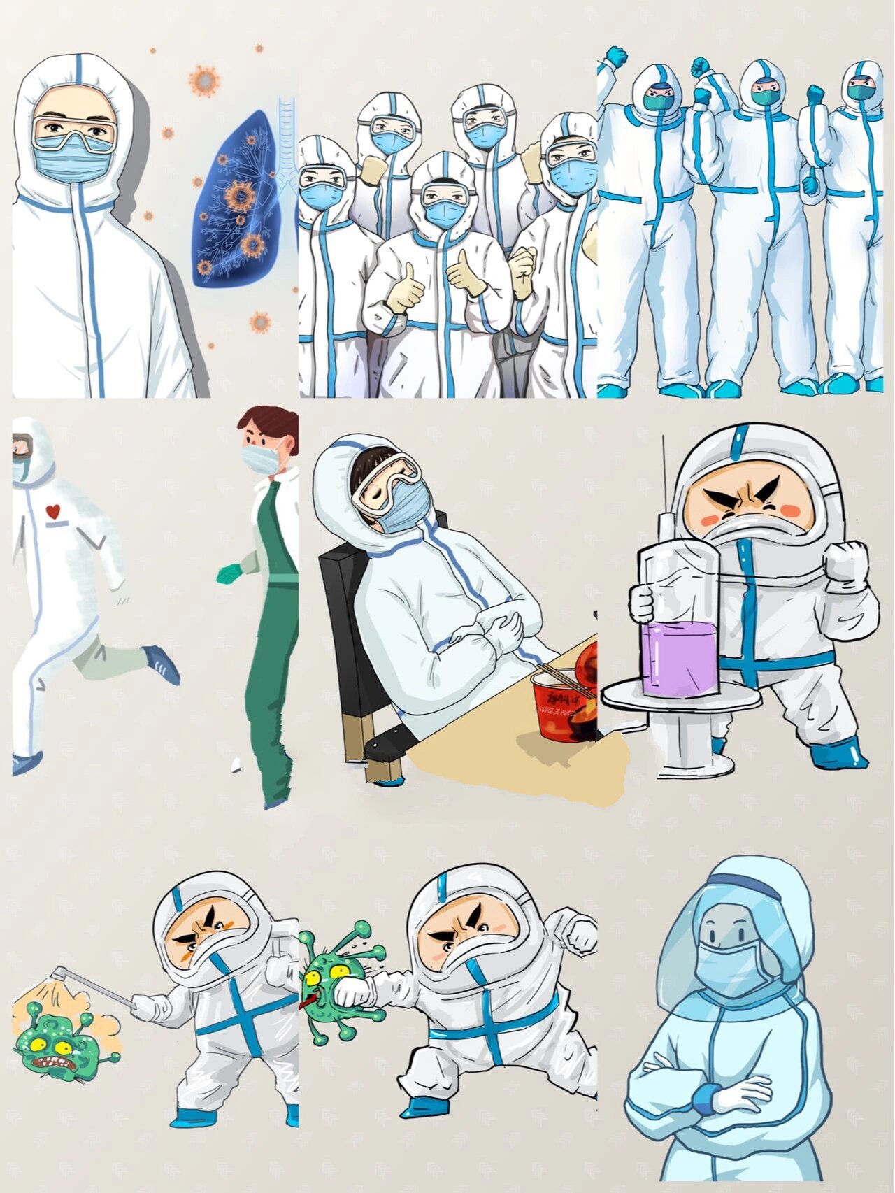 卡通防疫医护人员插画素材95999599.@良性生长的动态