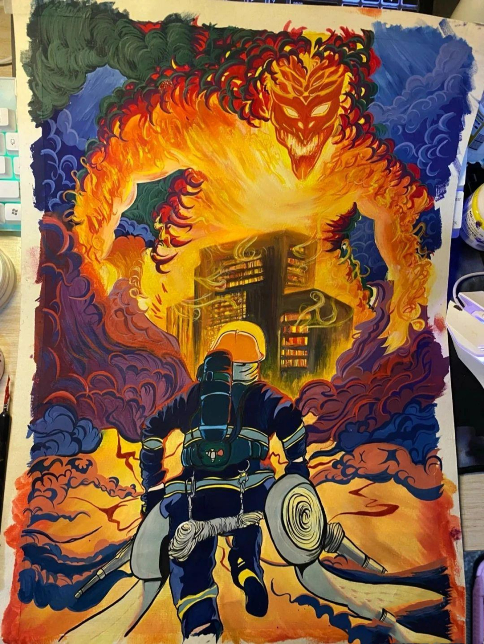 收集的一些消防绘画参考图 里面