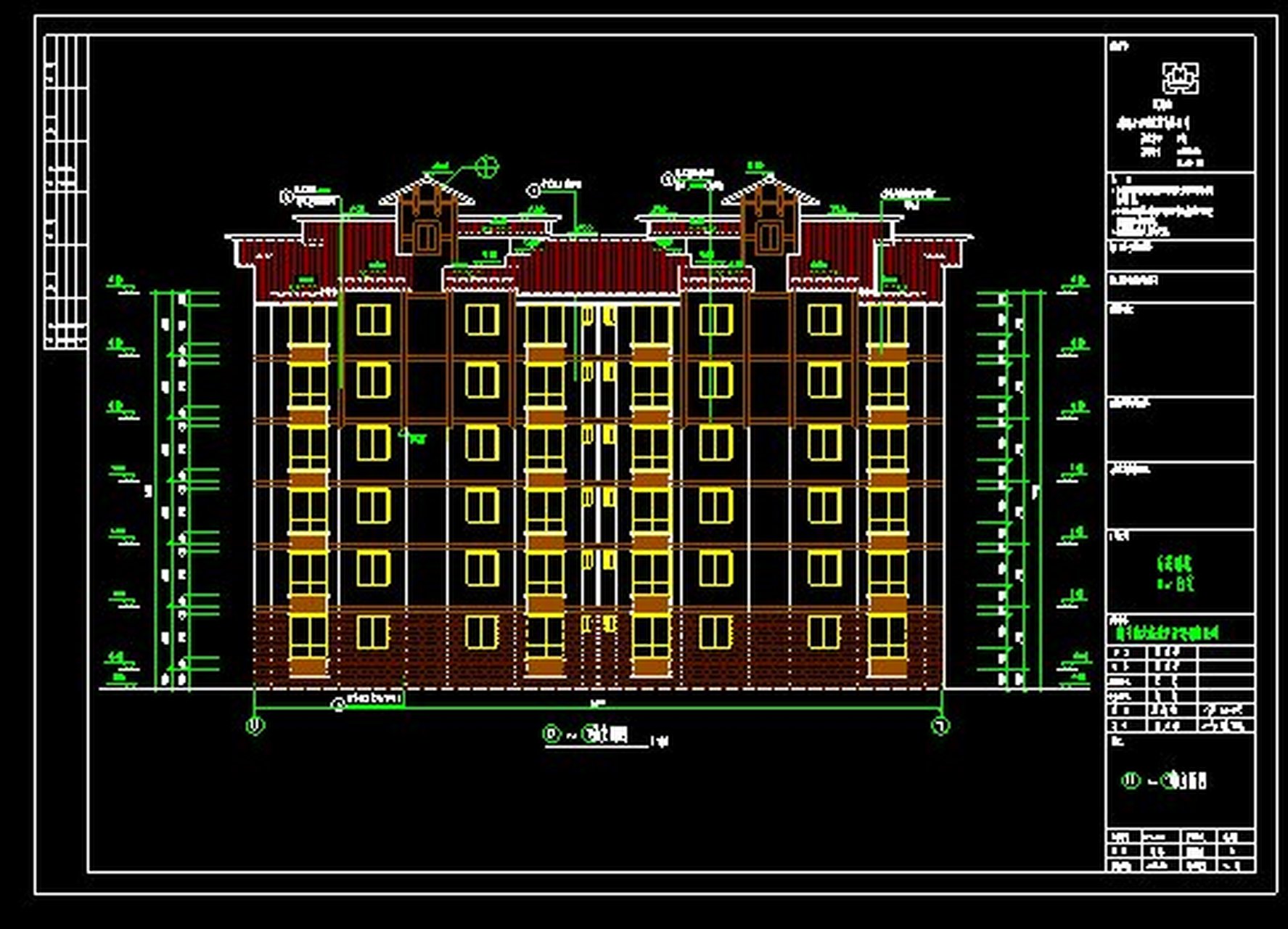 真实项目图纸6层框架结构住宅无地下室 6层住宅无地下室 建筑面积1928