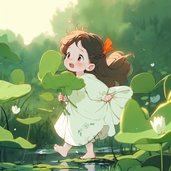 好运莲莲,荷花头像