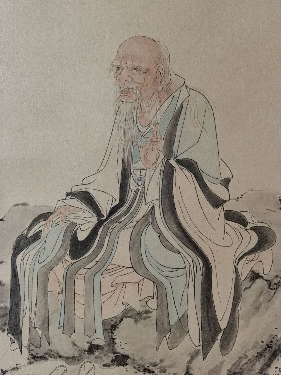 临摹元代《老子讲经图》 这幅画的原画是元代古人所画,老子讲授道德经