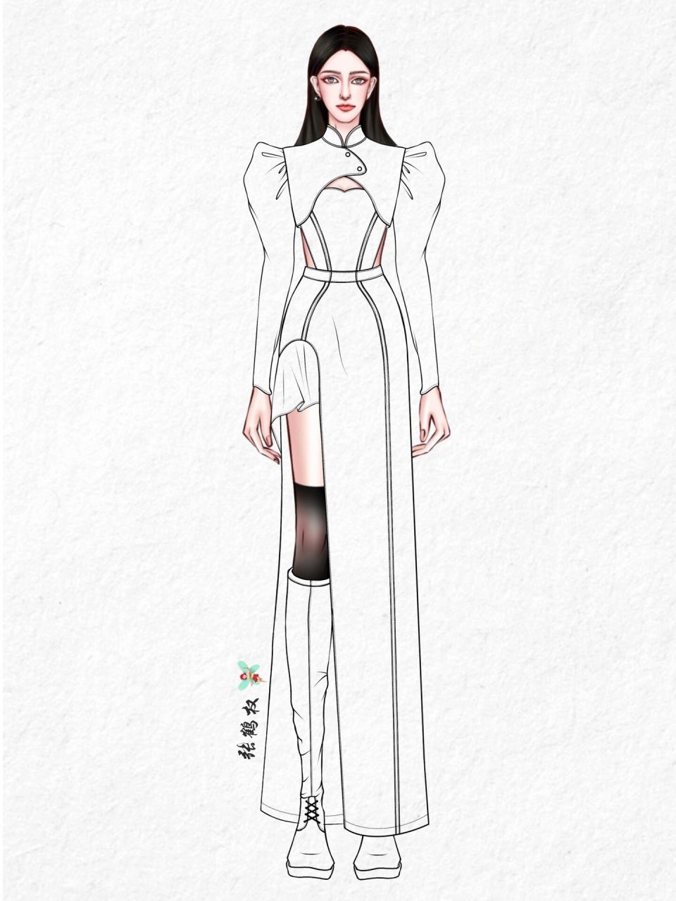 线稿|新中式|ps 在不更新的日子里努力摆烂 明天再上色9686615