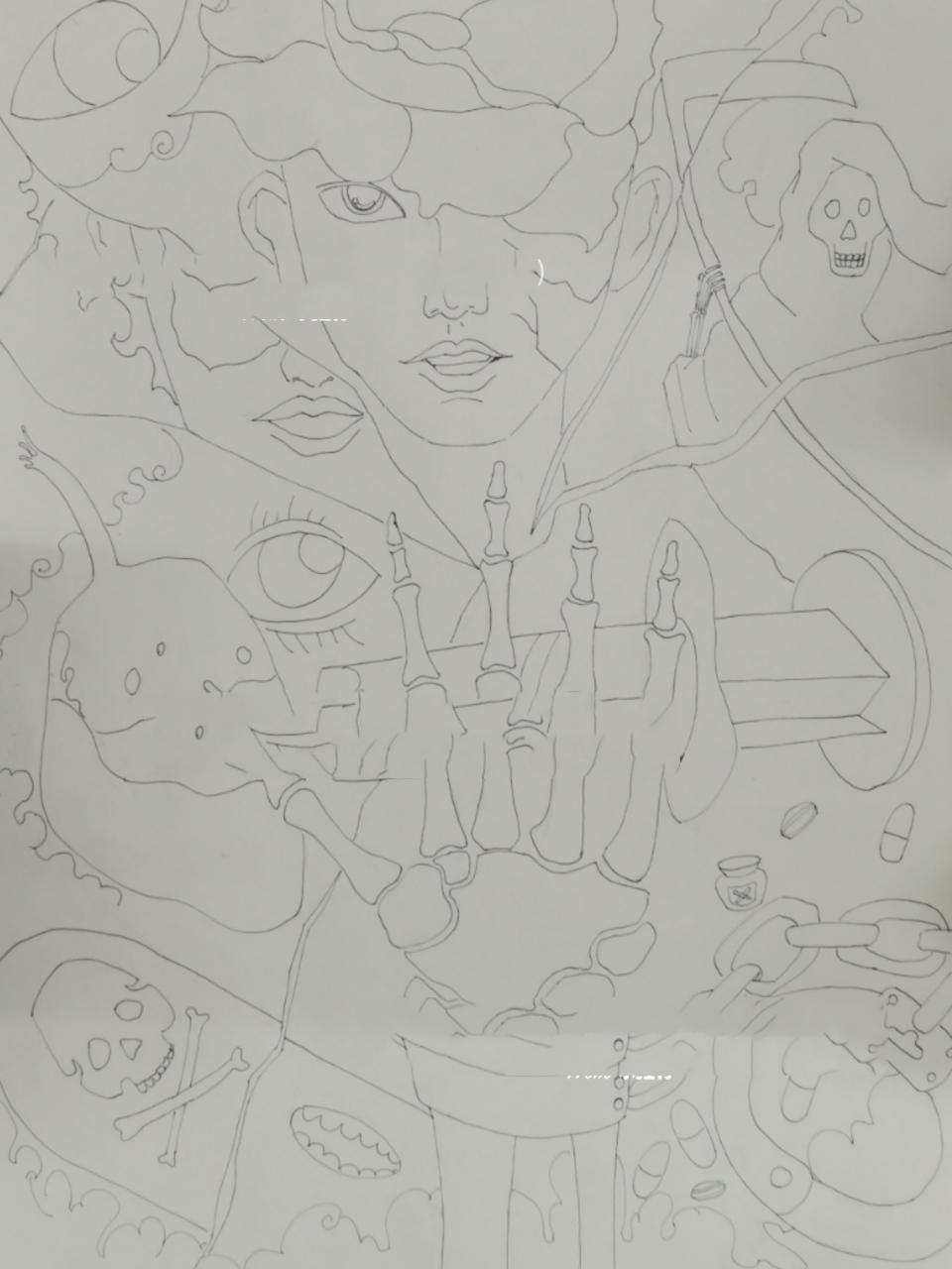 禁毒(马克笔儿童画) 尺寸:四开;纸张:180g素描纸; 工具:法卡勒三代软