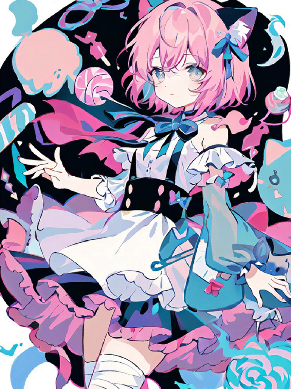 短发女孩漫画人物 猫女