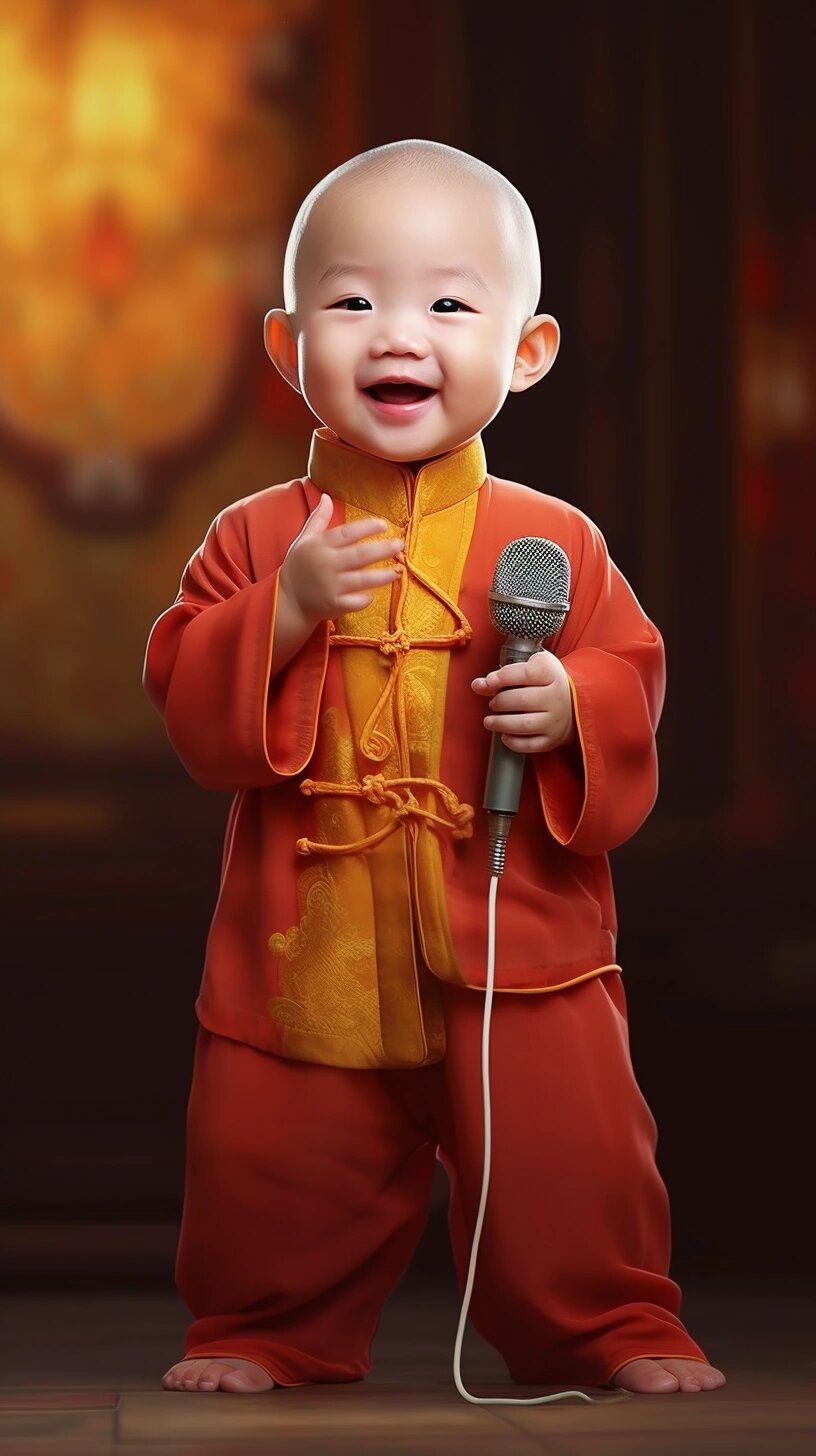 站着唱歌的小和尚素材 高清人物素材,礼貌拿图哦