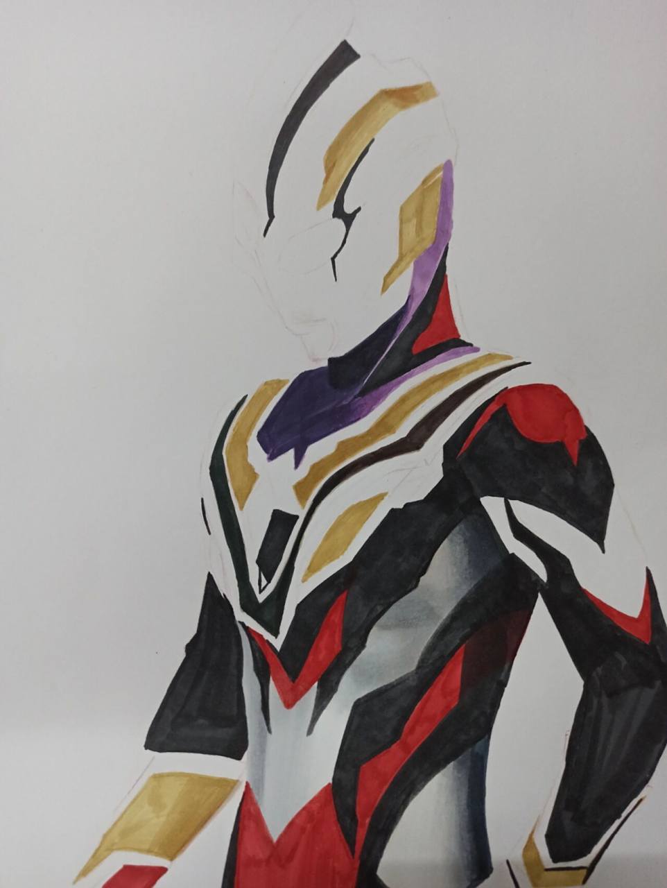 特利迦手绘 画的是光暗形态的特利迦,更新一下进度07