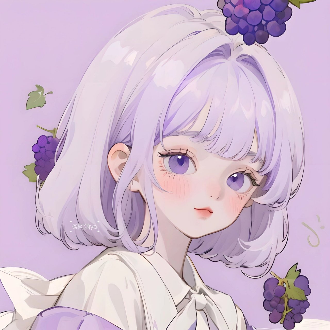 可爱女孩|少女头像|水果系列|葡萄紫99 葡萄别称:蒲陶,草龙珠,赐紫