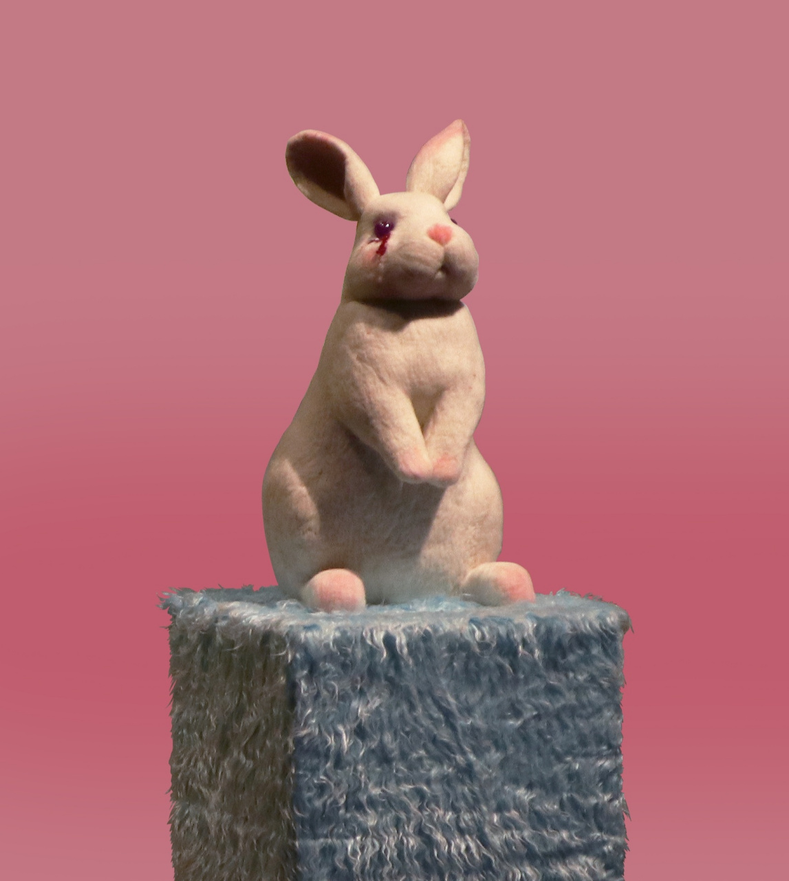 羊毛毡雕塑/可爱又可怜的乖乖小兔子92 流泪小兔 60cm