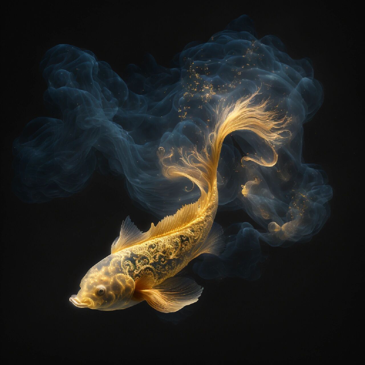 金色锦鲤,寓意:"飞黄腾达,官运亨通" 金色锦鲤,寓意着飞黄腾达,官运