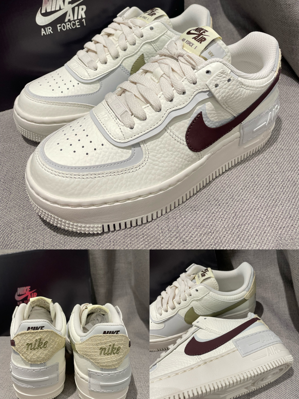 今天给大家分享的这款球鞋是nike air force 1 low shadow,空军一号