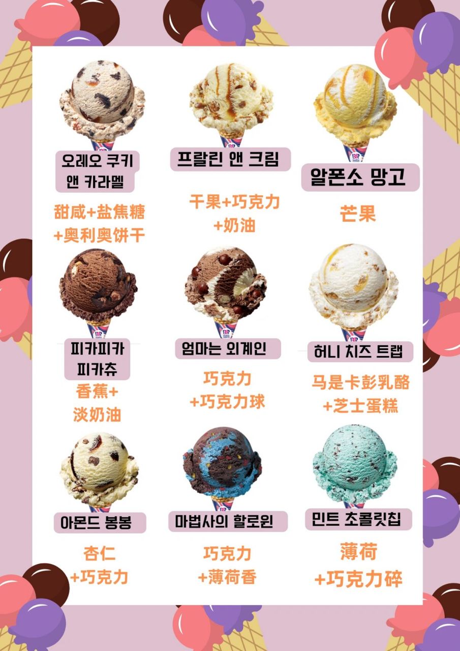 哈喽大家好,众所周知芭斯罗缤(baskin robbins)在韩国属于国民冰激凌