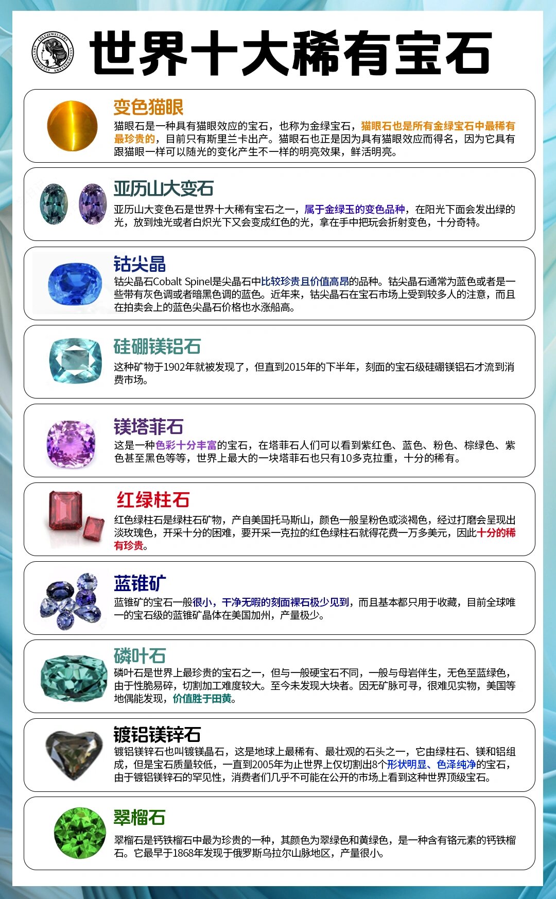 世界十大宝石种类排名图片(世界十大宝石种类排名图片大全)