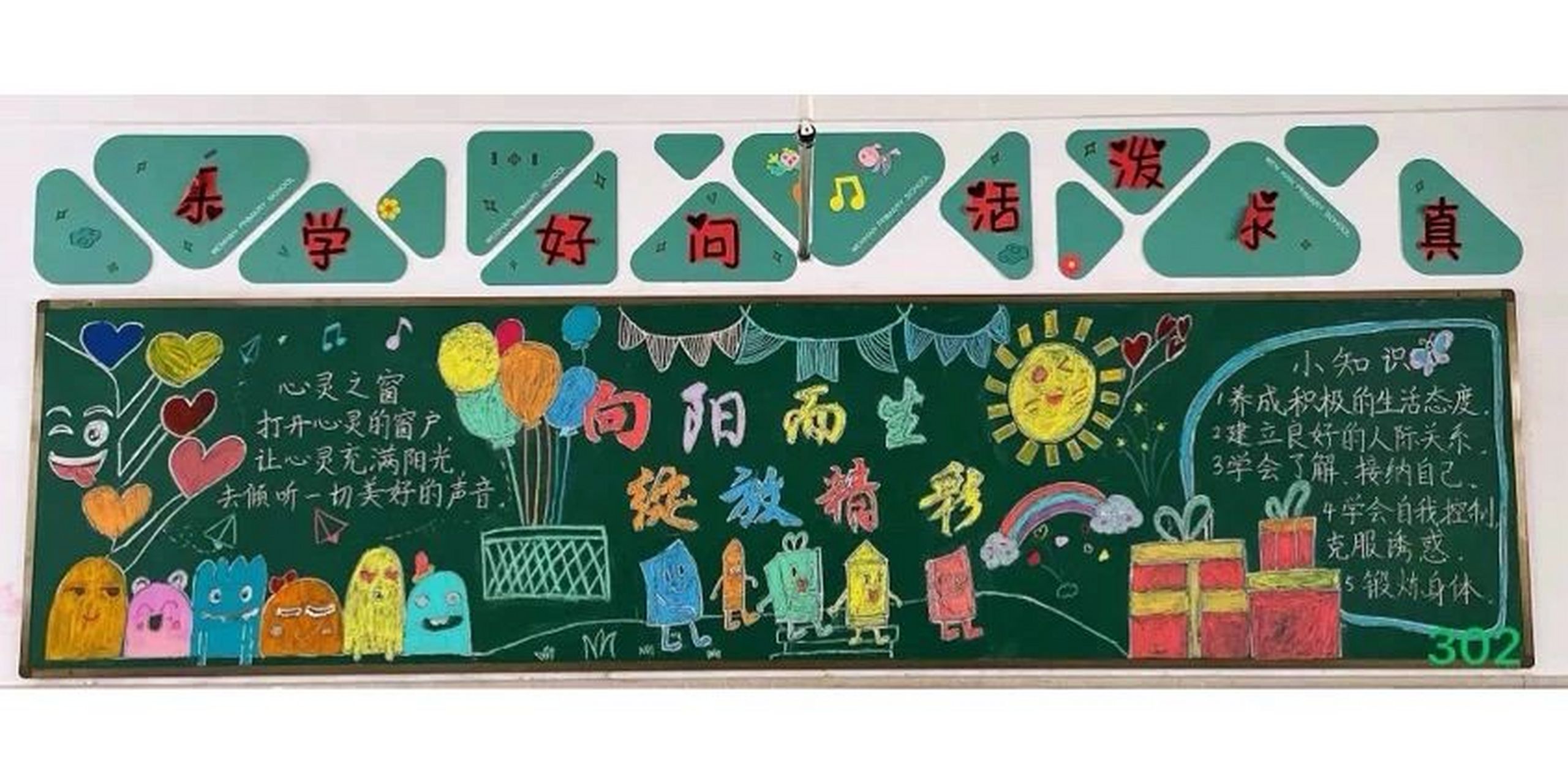 "心向阳光,健康成长"黑板报