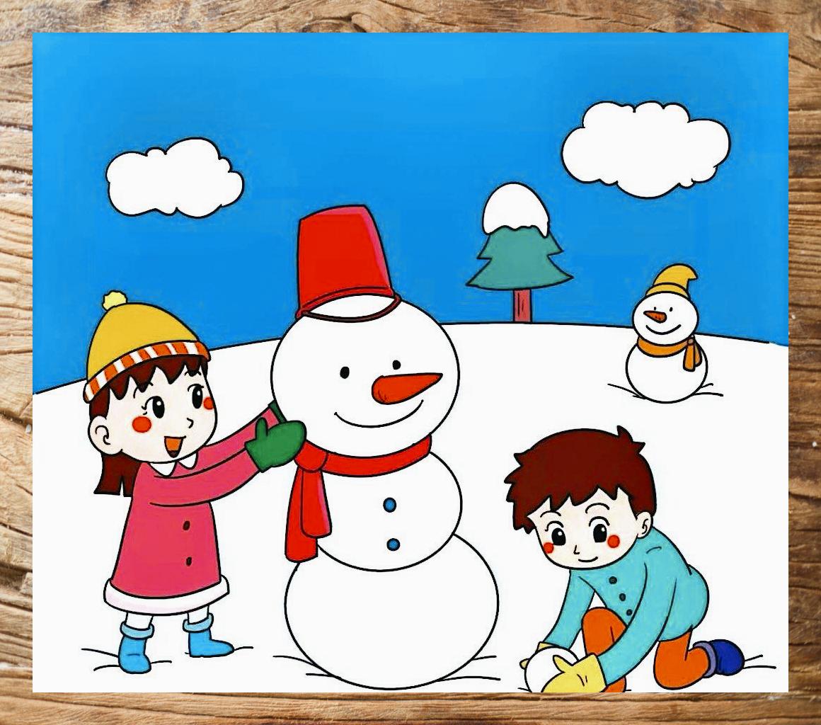 《冬日乐趣:堆起雪人的温馨时光》