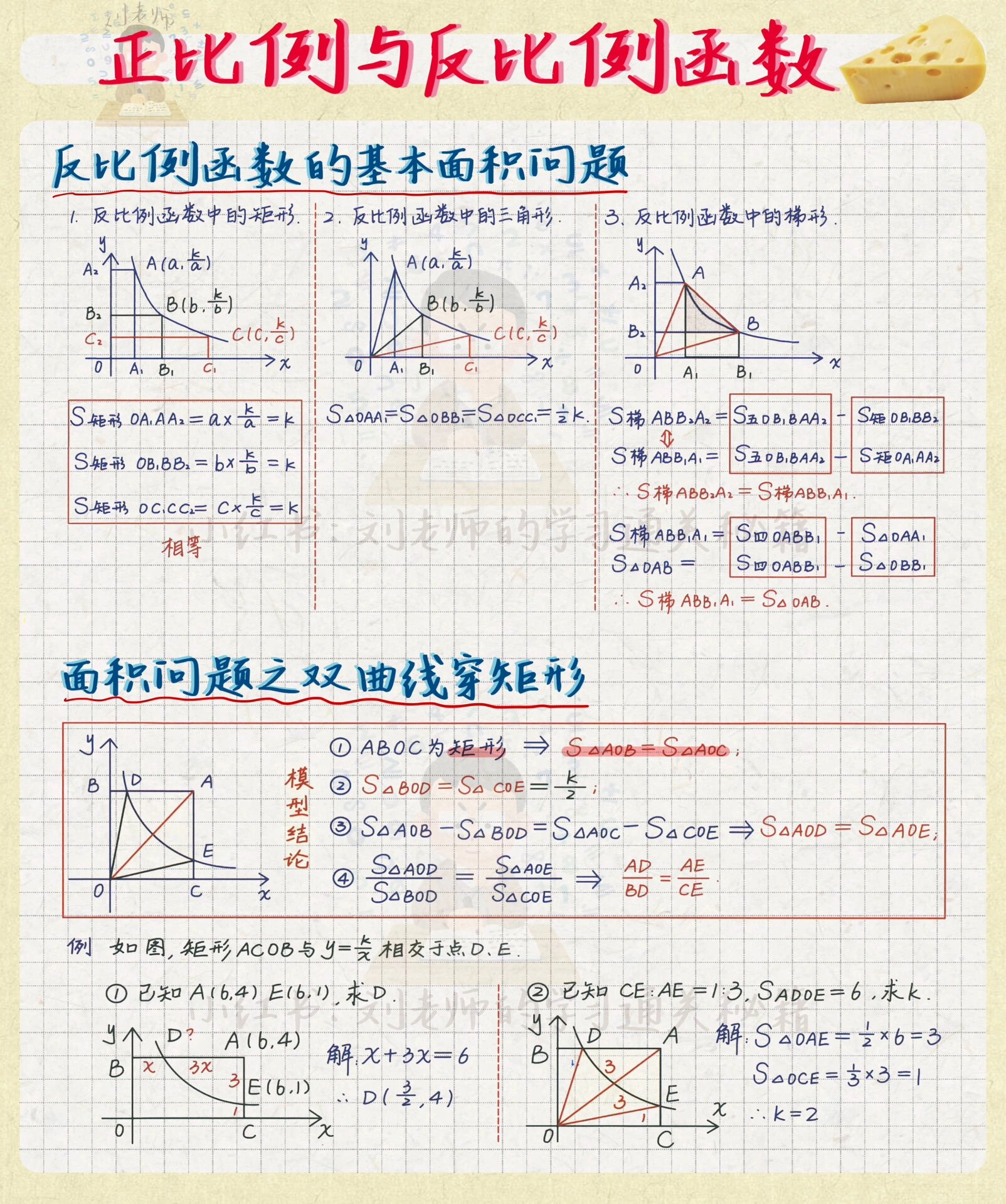 学霸笔记94正比例与反比例函数