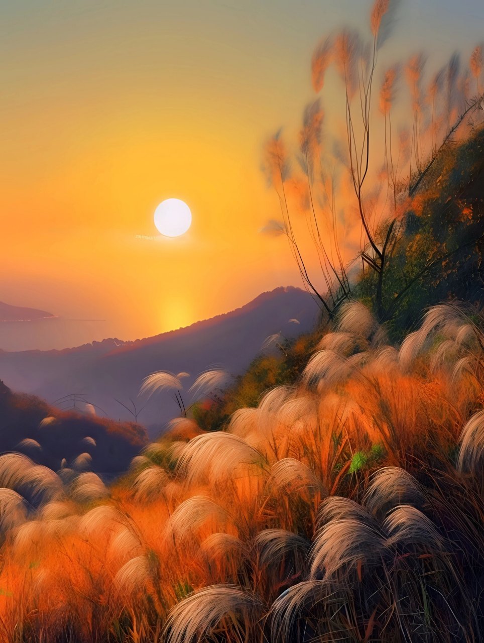 夕阳下的芦苇 这样的景色有人喜欢吗