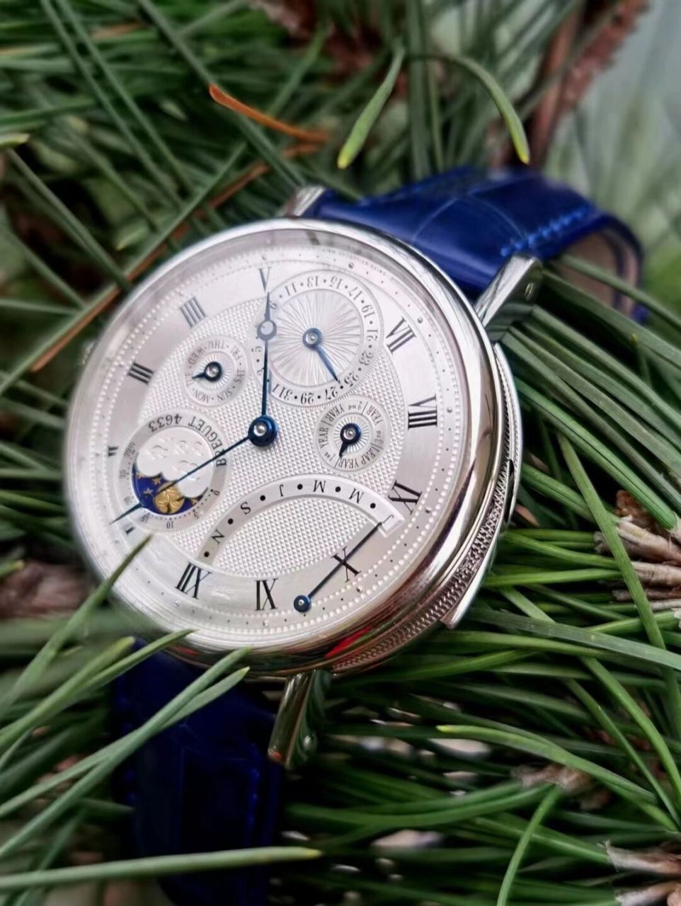 特价79w,pt950铂金 breguet宝玑 5447pt/1e/9v6 万年历 三问手动机械