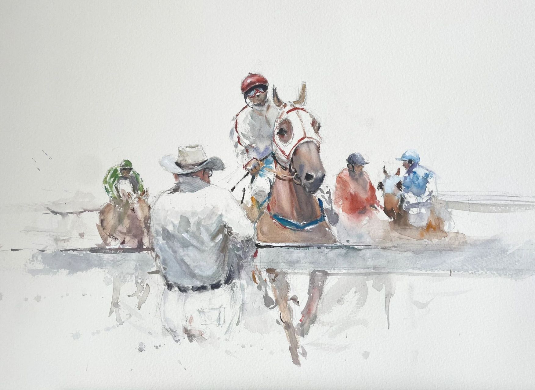 学习约瑟夫水彩赛马