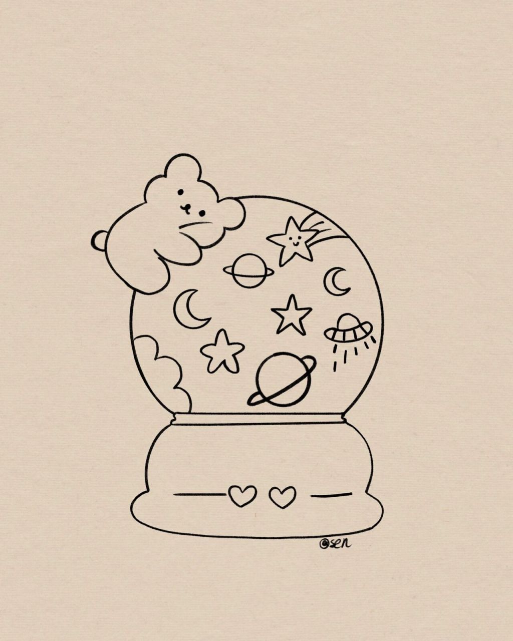 水晶球简笔画|附过程 临摹