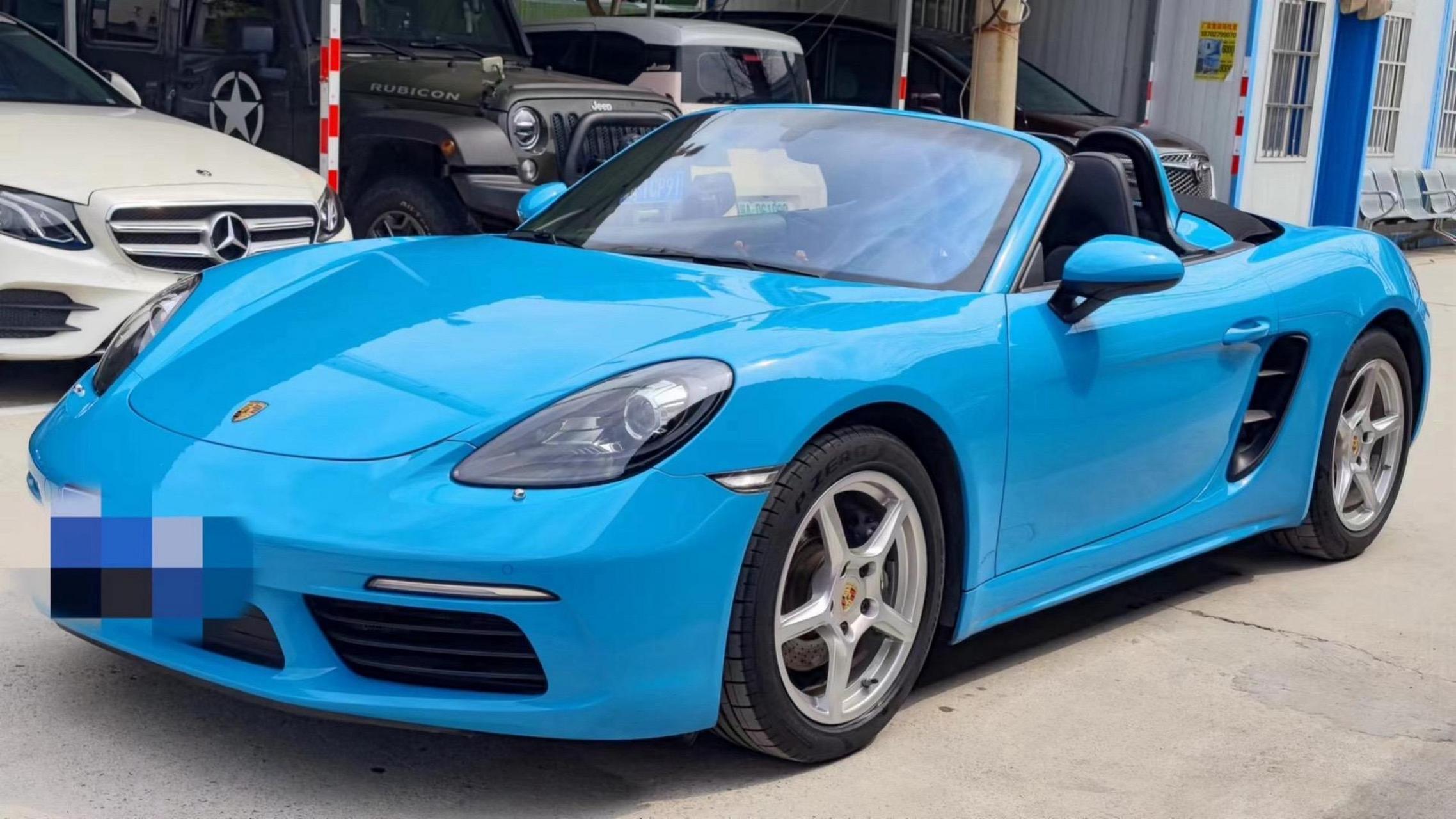 最新拿下18年保时捷718,迈阿密蓝,黑内软顶敞篷,2.