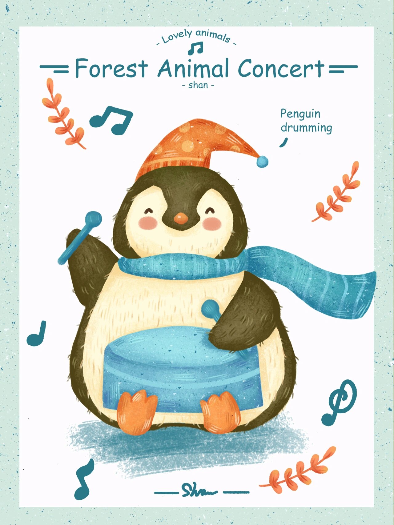 动物插画|森林音乐会|小清新配色91