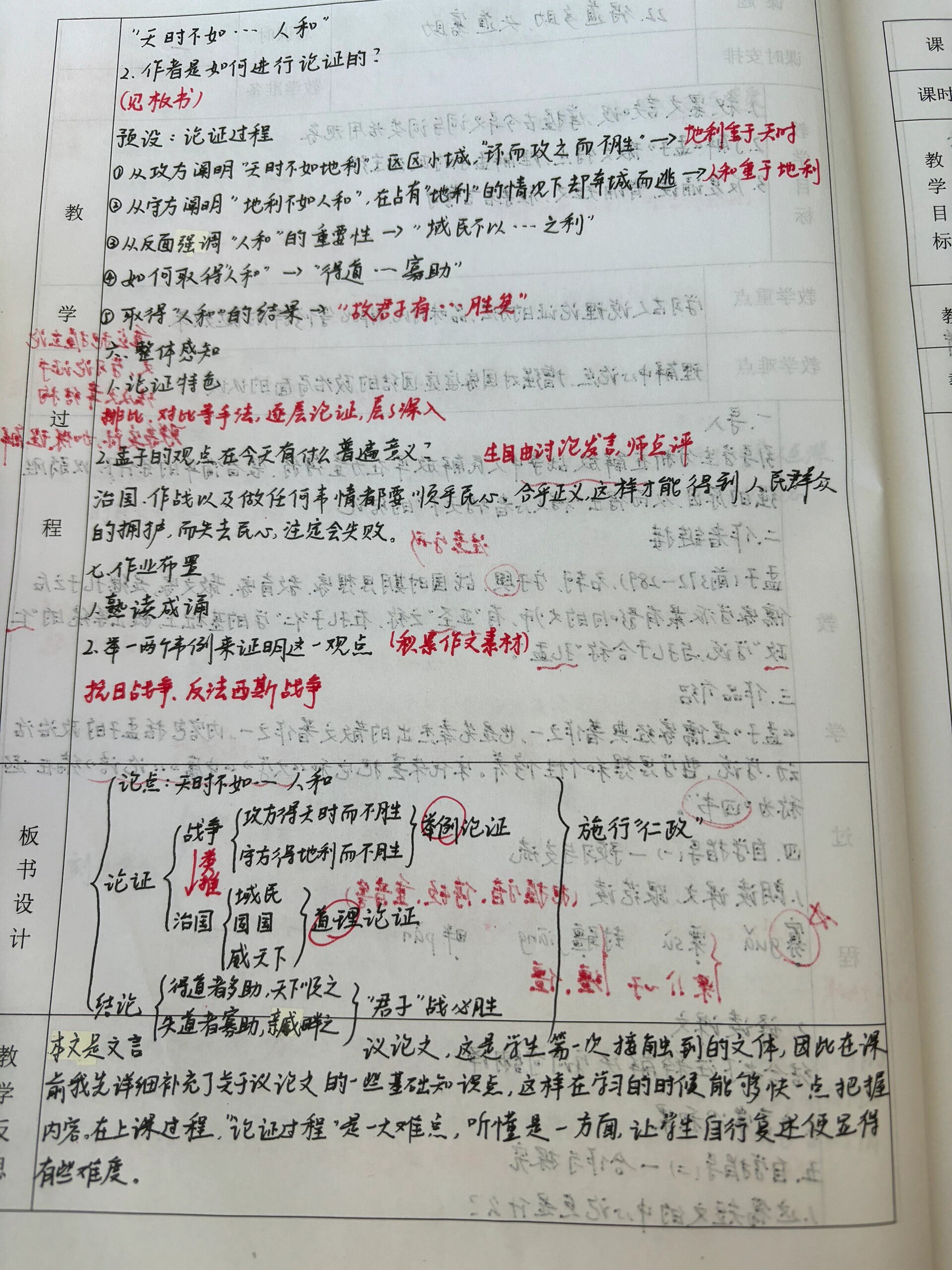 教学记录《得道多助 失道寡助》备课笔记