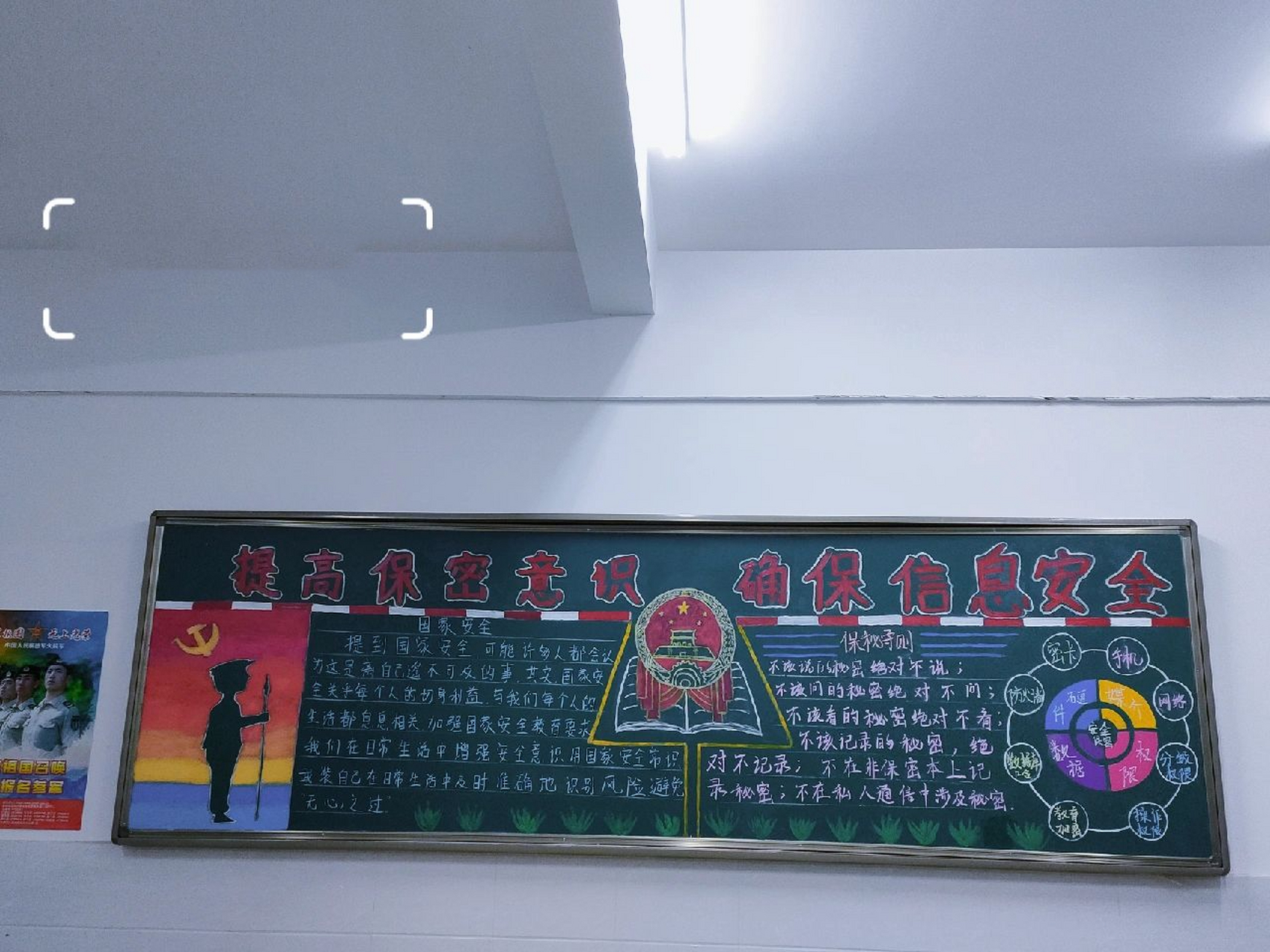 关于"保密教育"的黑板报  第一次用水粉画,继续加油95