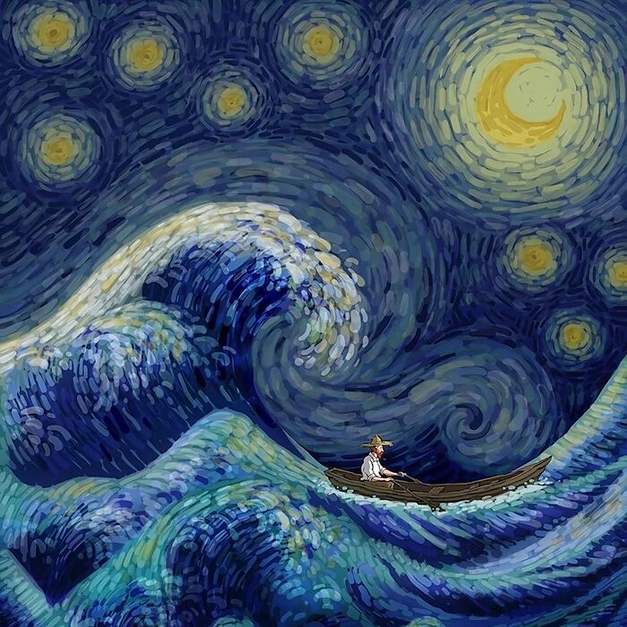 梵高微信头像 "你见过海底的星空吗?" "意存笔先,画尽意在.